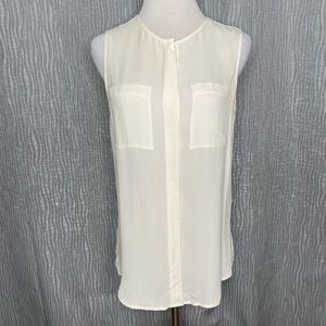 Theory silk button front tank